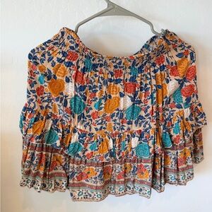 Vibrant Floral Smocked Women's Skirt